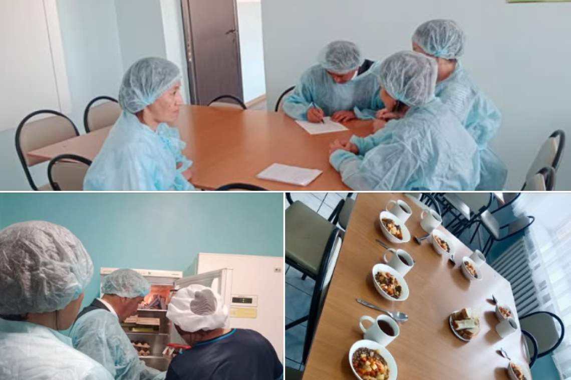 Бүгін, мектеп асханасының тамақтандыру сапасын бақылау, қадағалау мақсатында бракераждық комиссия мүшелері жоспарға сәйкес азық-түліктің сақталуы, жемістер мен көкөністердің сақталуы және азық-түлік сертификаттарының сәйкестігін тексерді